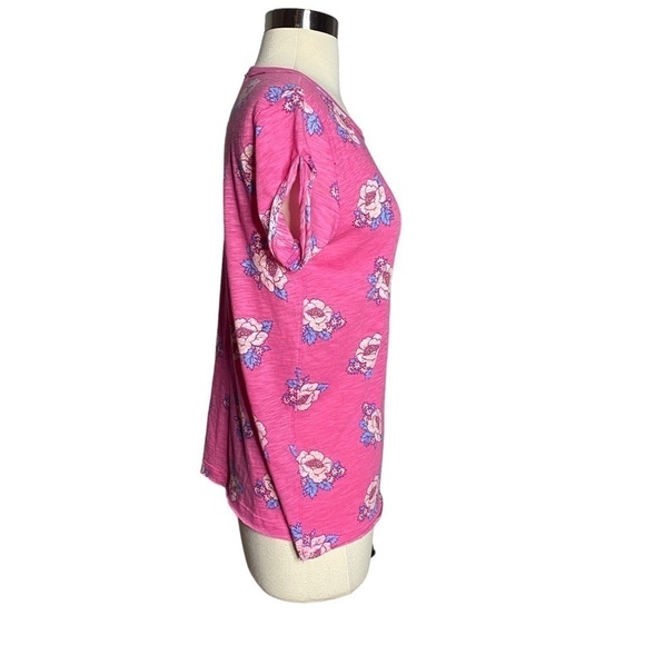 Free People We The Free Pink Floral Clare T-shirt - Picture 2 of 7